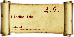Liedke Ida névjegykártya